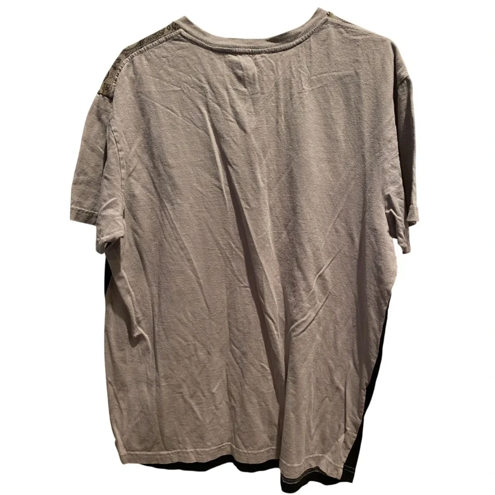 Guess Jeans Graphic Tee XL Men's Grey Black Paisley Paint Drip Los Angeles Shirt